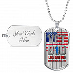 Vet Bod Like Dad Bod But More Knee Pain Dog Tag Pendant Necklace - Veteran Dad Necklace