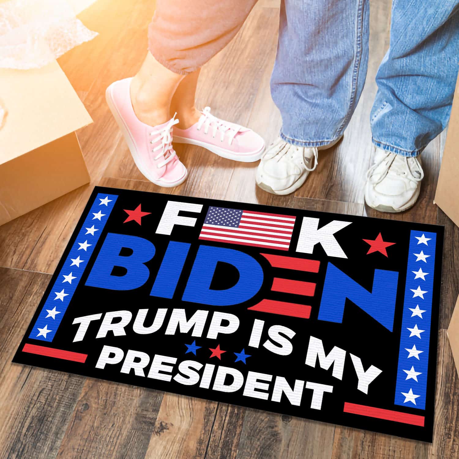 47 HG. Fuck Biden Trump President (4) Doormat mockup 6