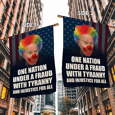 Alternative view of One Nation Under a Fraud with Tyranny and Injustice for All Decorative Garden Flag - House Flag