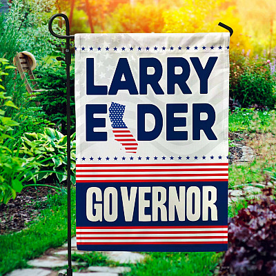 Larry Elder For Governor Garden Flag - Larry Elder For California Governor Conservative House Flag