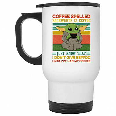 14 oz. White Travel Mug