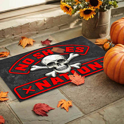 Alternative view of No Shoes Nation Funny Welcome Indoor Outdoor Decorative Doormat