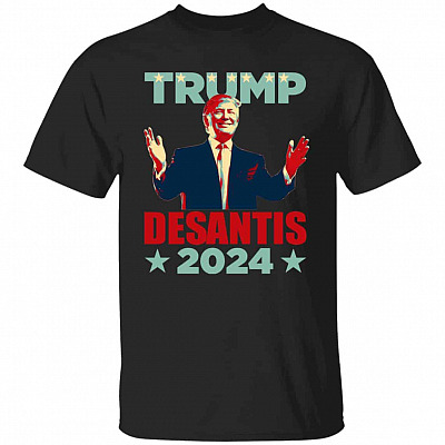 Trump Desantis 2024 T-Shirt, Black, Unisex T-Shirt