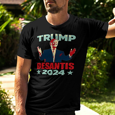 Alternative view of Trump Desantis 2024 T-Shirt - Support Donald Trump T-Shirt