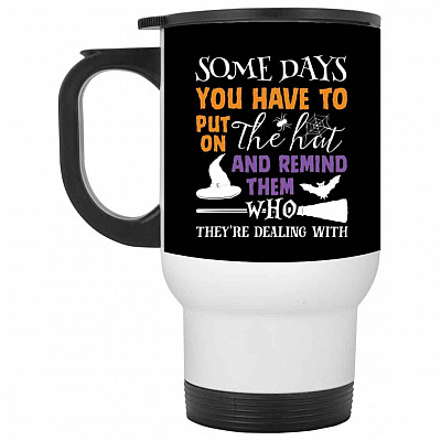 14 oz. White Travel Mug