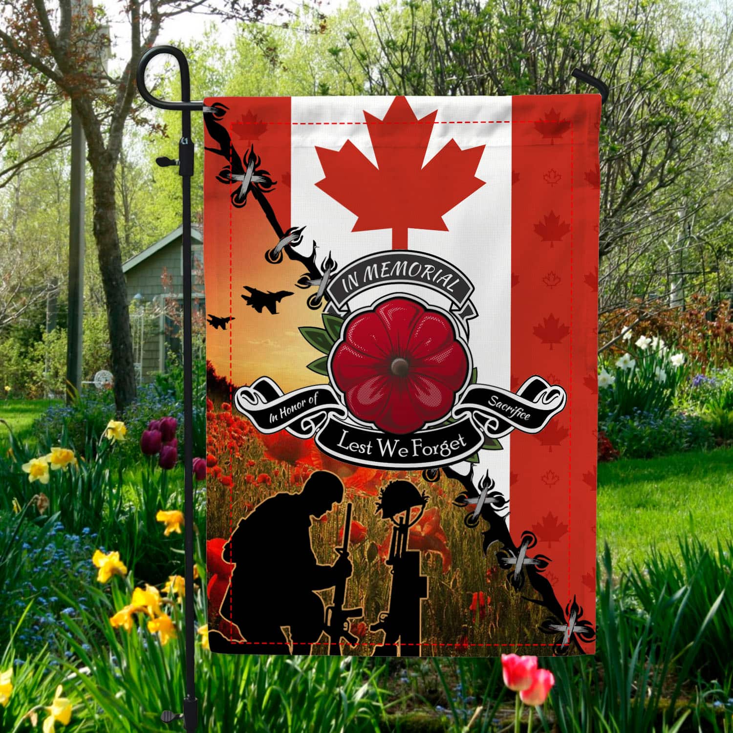1O. In Memorial-30x40 Garden Flag Mockup 5
