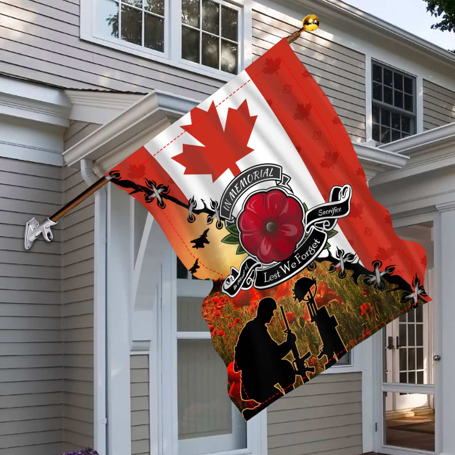 1O. In Memorial-30x40 House Flag Mockup 6