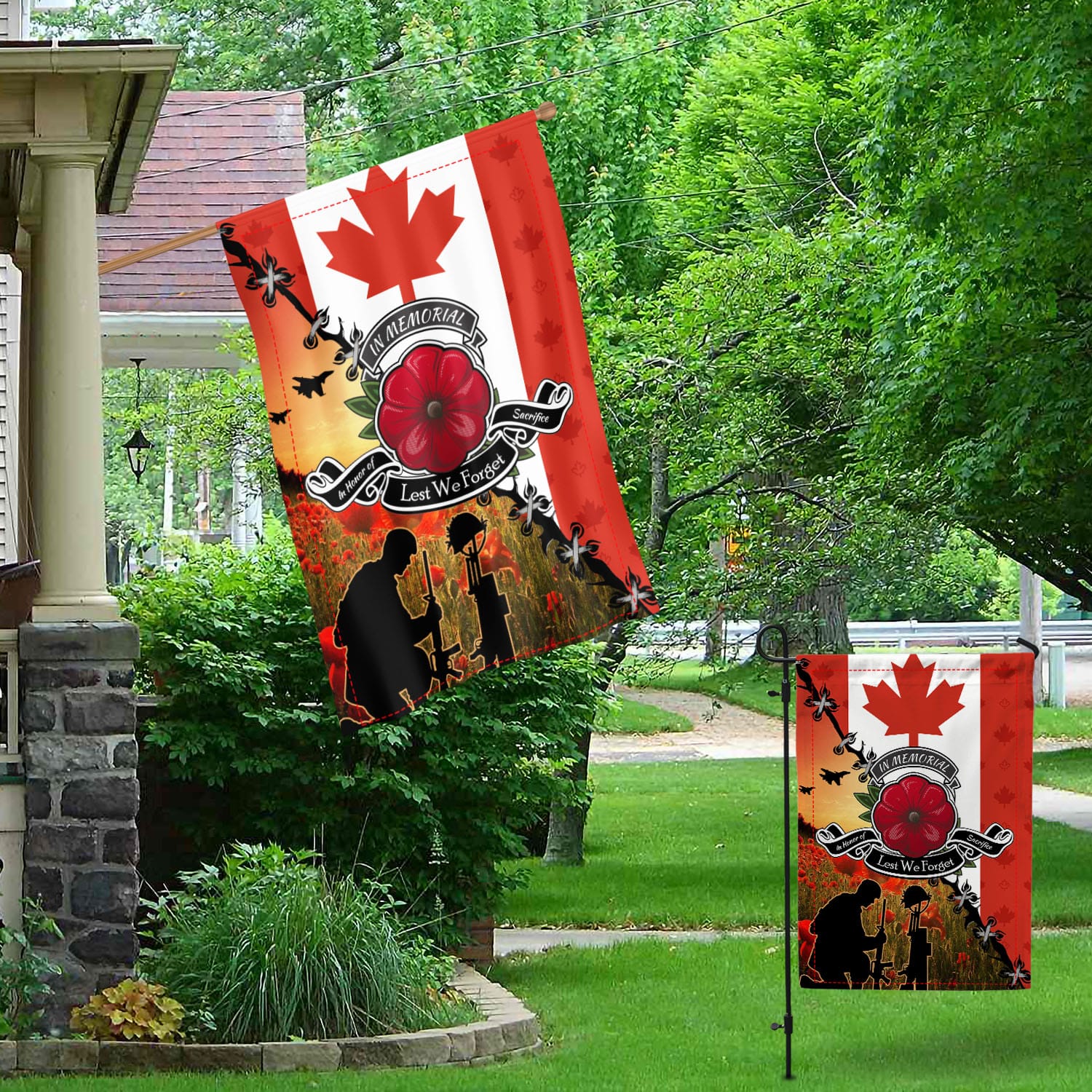 1O. In Memorial-30x40 Garden & House Mockup 1