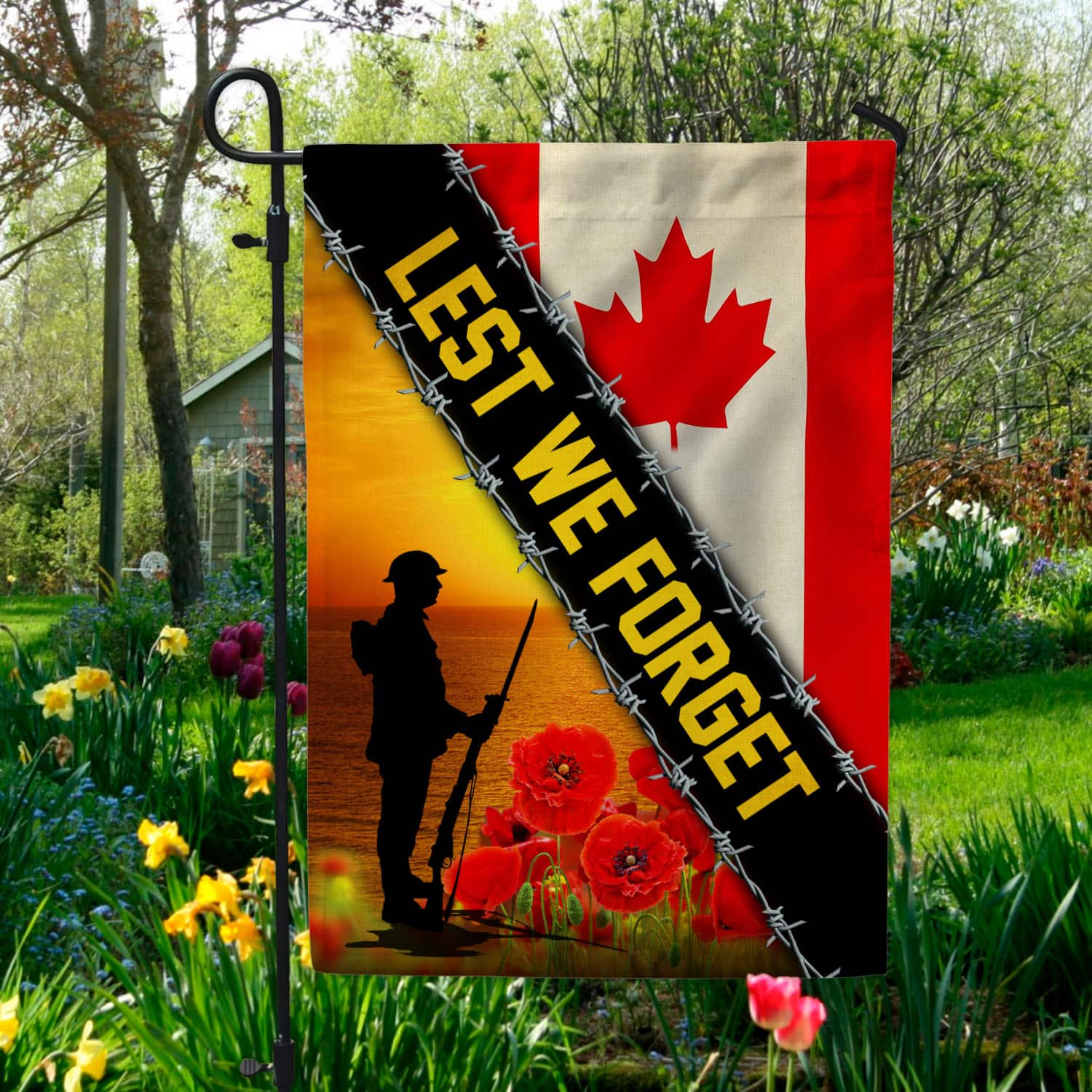 2O. Lest We Forget-2O. Lest We Forget-30x40 Garden Flag Mockup 5