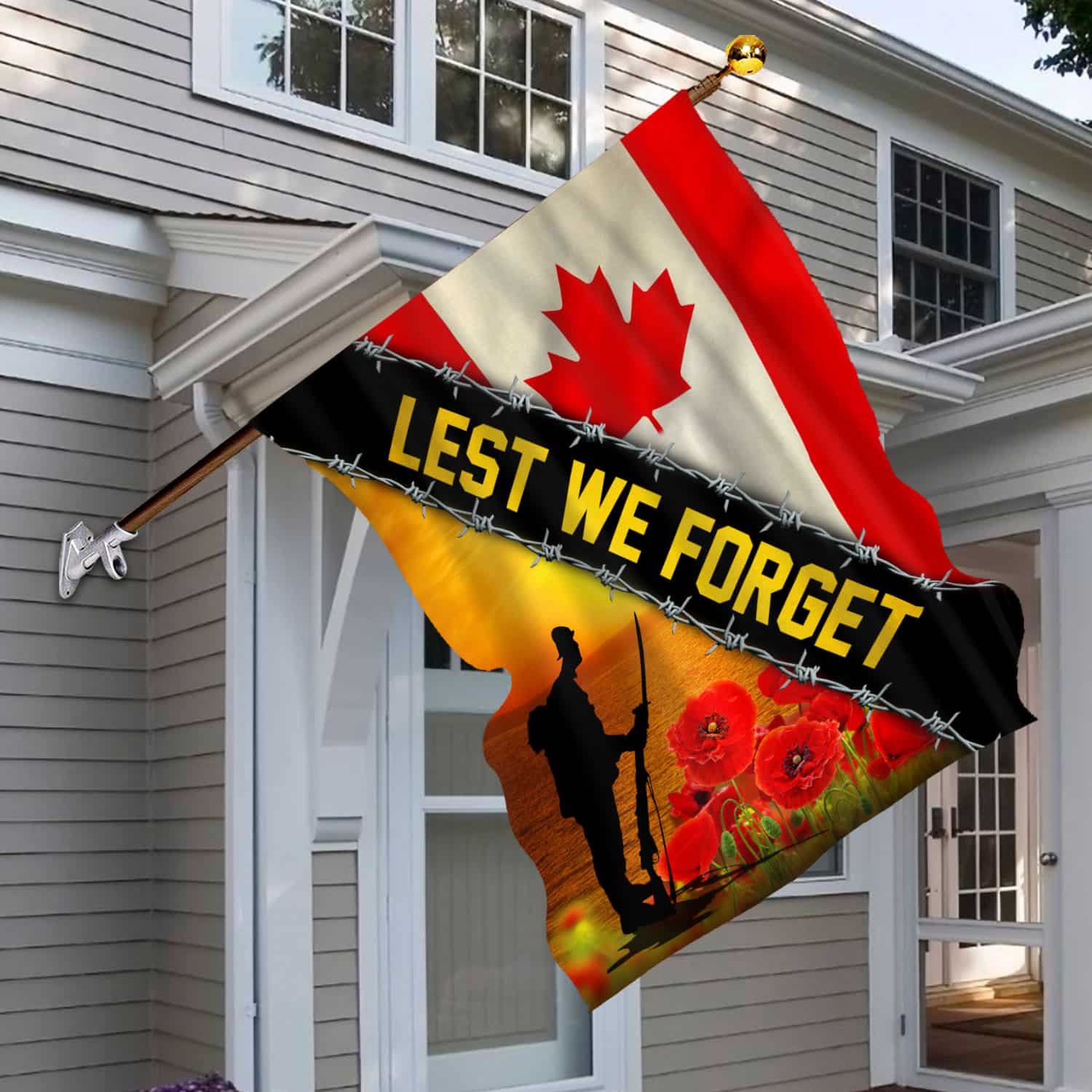 2O. Lest We Forget-2O. Lest We Forget-30x40 House Flag Mockup 6