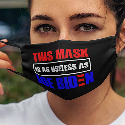 Alternative view of This Mask Is As Useless As Joe Biden Washable Reusable Custom Printed Cloth Face Mask Cover