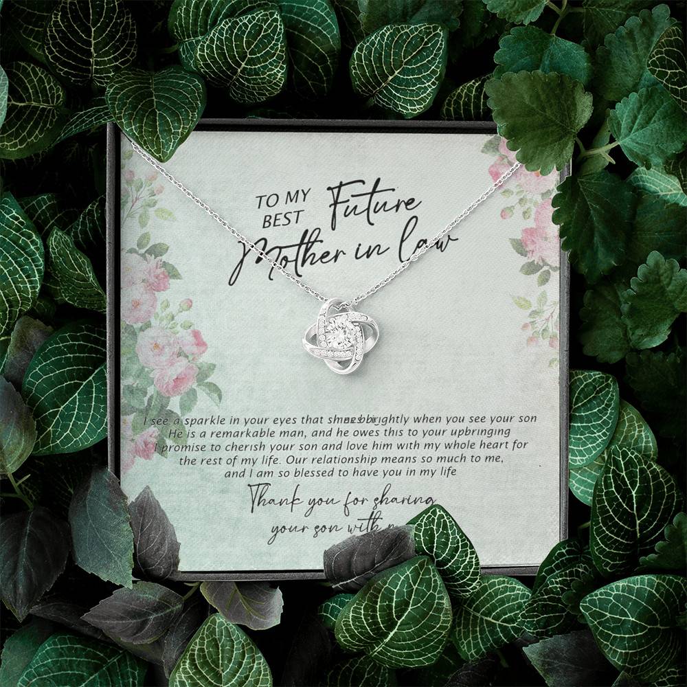 To My Best Future Mother In Law Thank You For Sharing Your Son With Me Love Knot Necklace