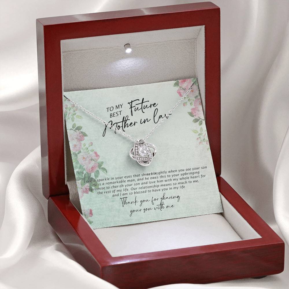 To My Best Future Mother In Law Thank You For Sharing Your Son With Me Love Knot Necklace