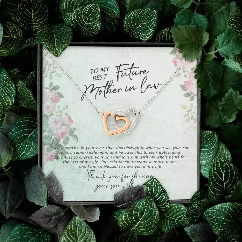 To My Best Future Mother In Law Thank You For Sharing Your Son With Me Joined Interlocking Hearts Necklace To My Best Future Mother In Law Thank You For Sharing Your Son With Me Joined Interlocking Hearts Necklace
