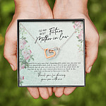 To My Best Future Mother In Law Thank You For Sharing Your Son With Me Joined Interlocking Hearts Necklace