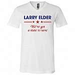 Larry Elder California Tshirt, White, V-Neck T-Shirt
