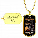 They Gave Their Tomorrow for Our Today Honor the Fallen We Will Remember Them Dog Tag Pendant Necklace