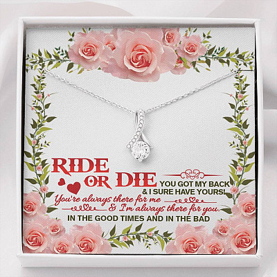 Ride Or Die You Got My Back Best Friends Alluring Beauty Necklace BFF Bestie Close Friend Friendship Jewelry - Alluring Beauty Necklace