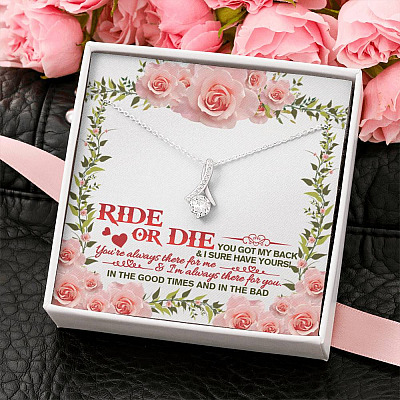 Ride Or Die You Got My Back Best Friends Alluring Beauty Necklace BFF Bestie Close Friend Friendship Jewelry