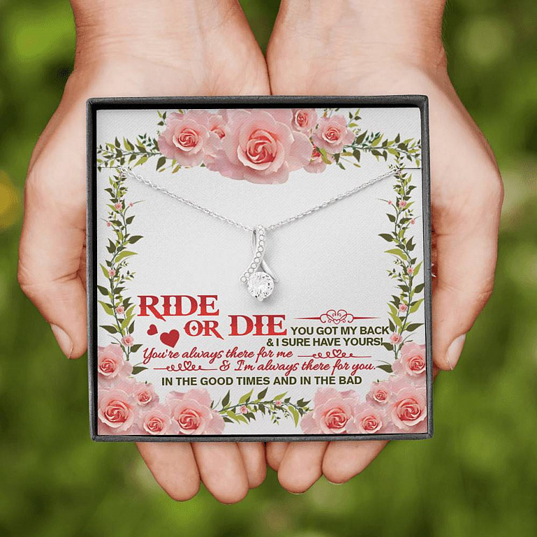 Ride Or Die You Got My Back Best Friends Alluring Beauty Necklace BFF Bestie Close Friend Friendship Jewelry