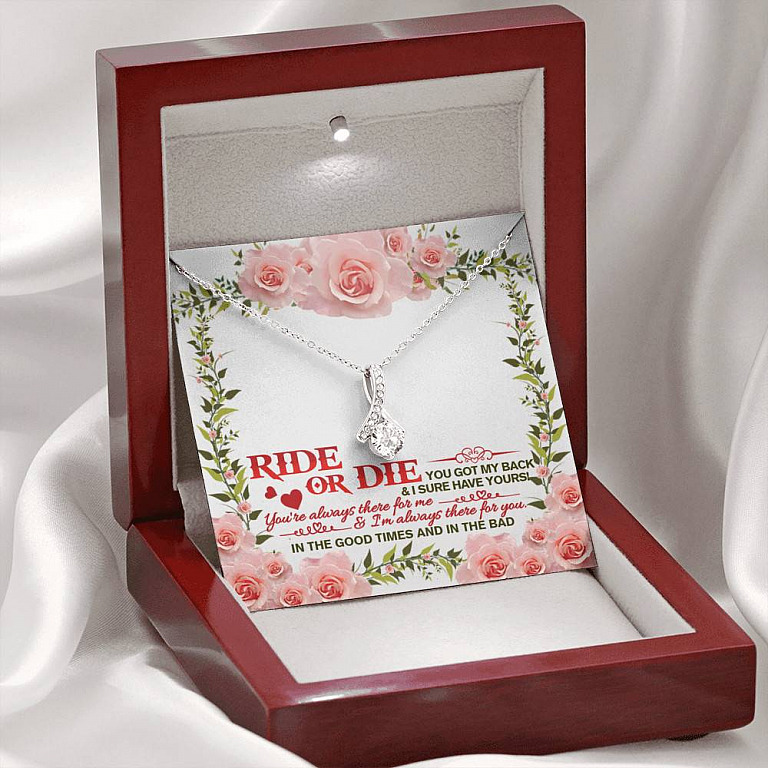Ride Or Die You Got My Back Best Friends Alluring Beauty Necklace BFF Bestie Close Friend Friendship Jewelry