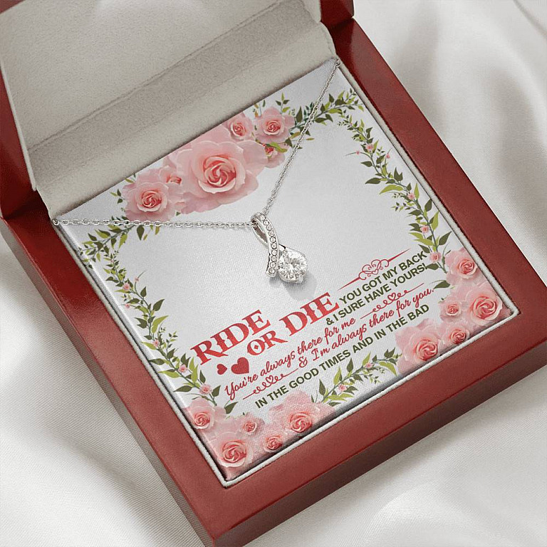 Ride Or Die You Got My Back Best Friends Alluring Beauty Necklace BFF Bestie Close Friend Friendship Jewelry