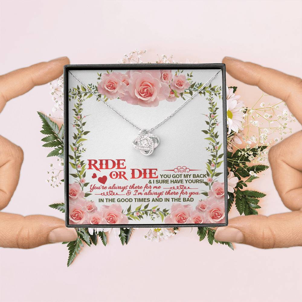 Ride Or Die You Got My Back Best Friends Love Knot Necklace - BFF Bestie Close Friend Friendship Jewelry Ride Or Die You Got My Back Best Friends Love Knot Necklace - BFF Bestie Close Friend Friendship Jewelry