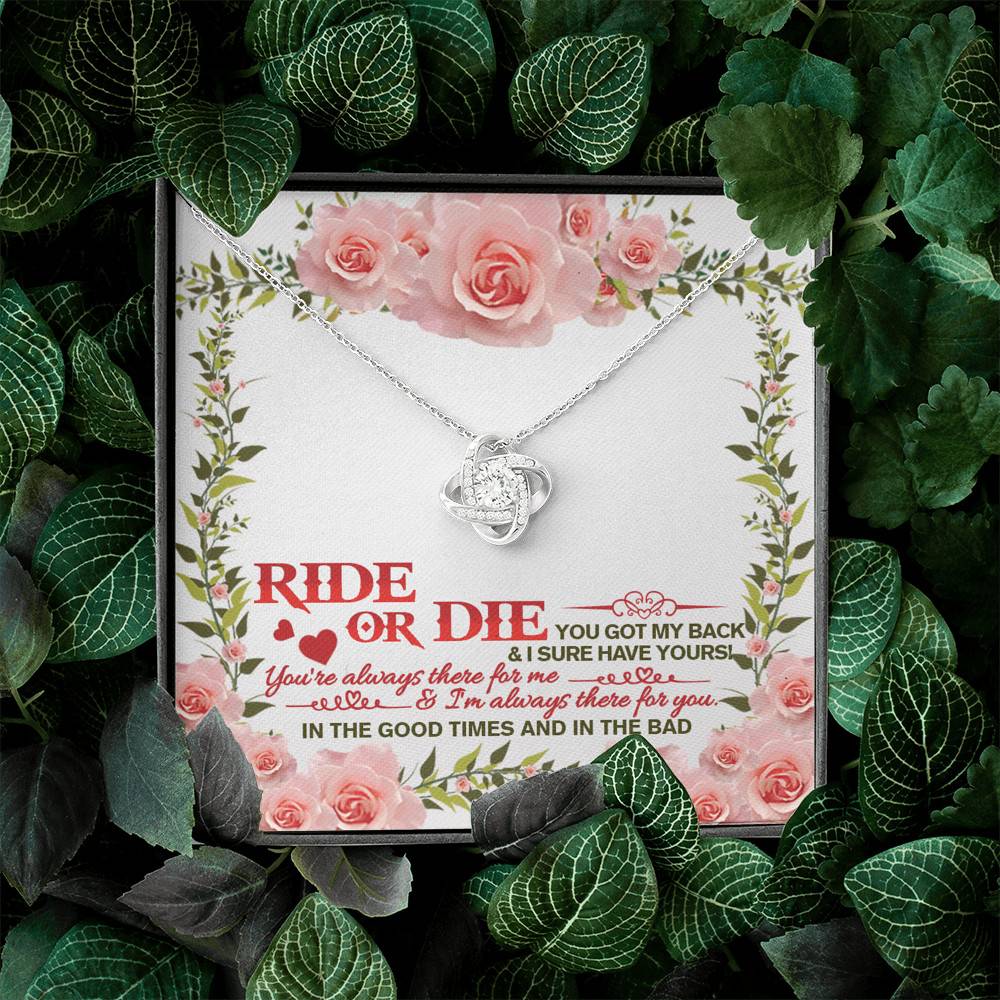 Ride Or Die You Got My Back Best Friends Love Knot Necklace - BFF Bestie Close Friend Friendship Jewelry Ride Or Die You Got My Back Best Friends Love Knot Necklace - BFF Bestie Close Friend Friendship Jewelry