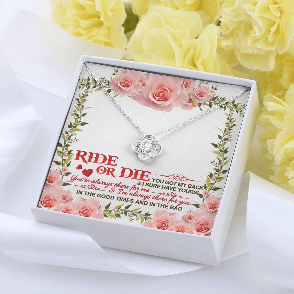 Ride Or Die You Got My Back Best Friends Love Knot Necklace - BFF Bestie Close Friend Friendship Jewelry Ride Or Die You Got My Back Best Friends Love Knot Necklace - BFF Bestie Close Friend Friendship Jewelry