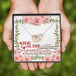 Ride Or Die You Got My Back Best Friends Interlocking Hearts Pendant Necklace - BFF Bestie Friendship Jewelry