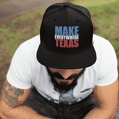 Alternative view of Make Everywhere Texas Twill Cap - High-Profile Snapback Hat - Trucker Hat