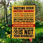 Vaccine Door Knocker Warning No Vaccine Soliciting Indoor Outdoor Garden Flag - Anti Vaccination House Flag