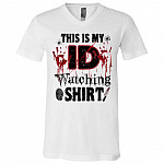 Funny Horror Movie T-Shirt - V-Shirt, White, V-Neck T-Shirt