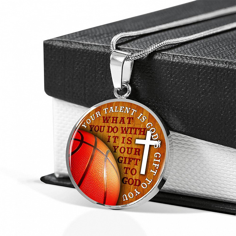 Your Talent Is God's Gift To You What You Do With It Is Your Gift To God Circle Pendant Necklace-Bangle