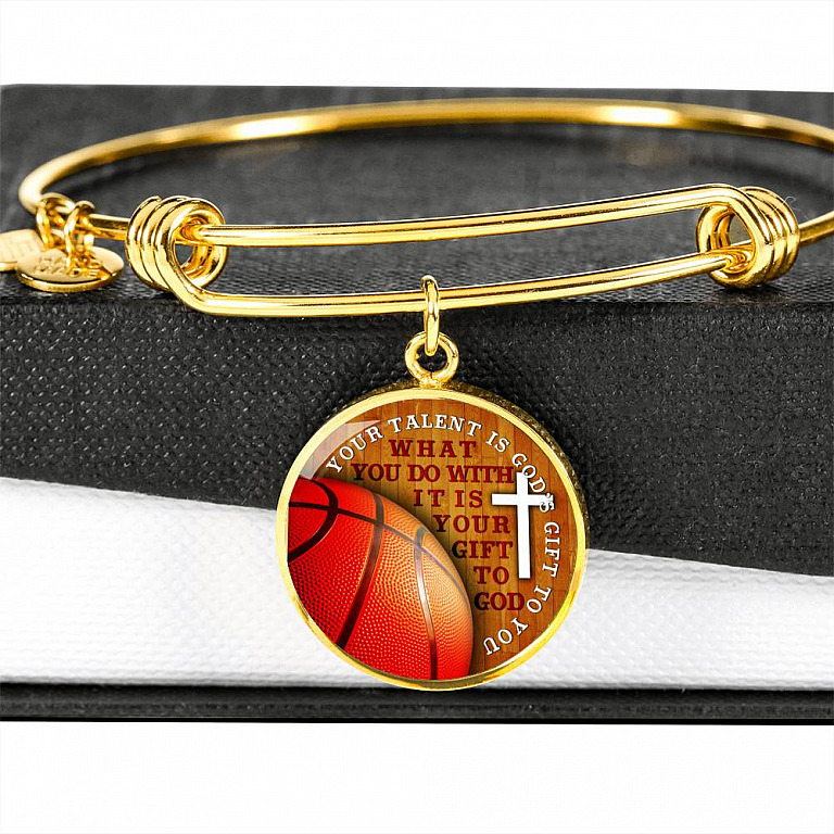 Your Talent Is God's Gift To You What You Do With It Is Your Gift To God Circle Pendant Necklace-Bangle