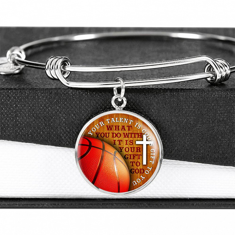 Your Talent Is God's Gift To You What You Do With It Is Your Gift To God Circle Pendant Necklace-Bangle