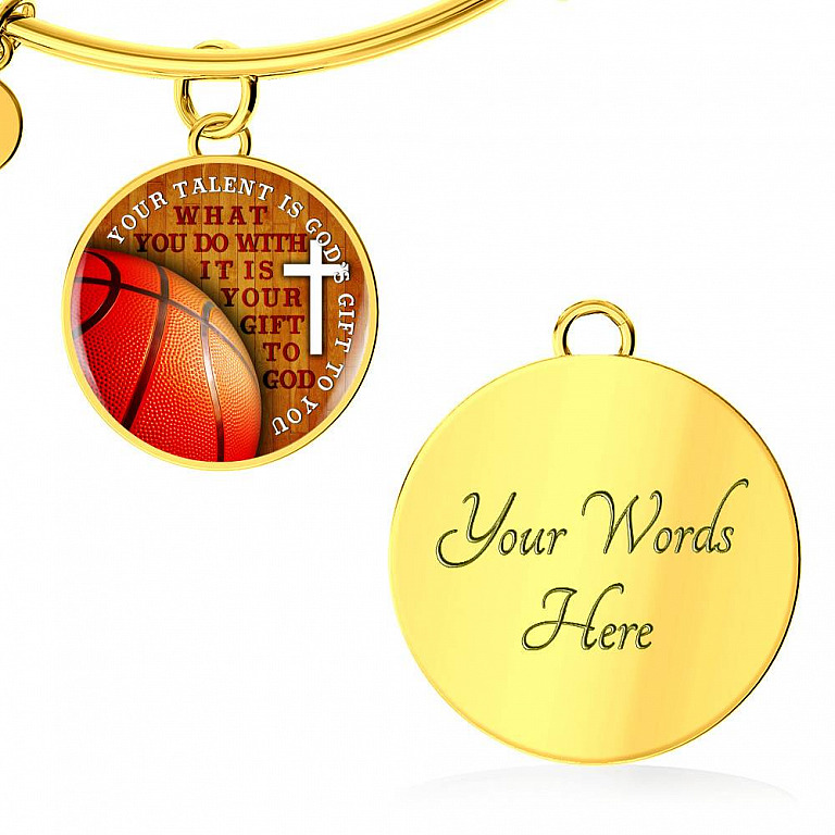 Your Talent Is God's Gift To You What You Do With It Is Your Gift To God Circle Pendant Necklace-Bangle