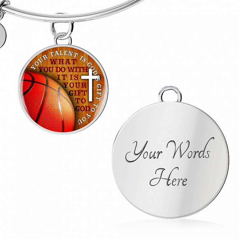 Your Talent Is God's Gift To You What You Do With It Is Your Gift To God Circle Pendant Necklace-Bangle