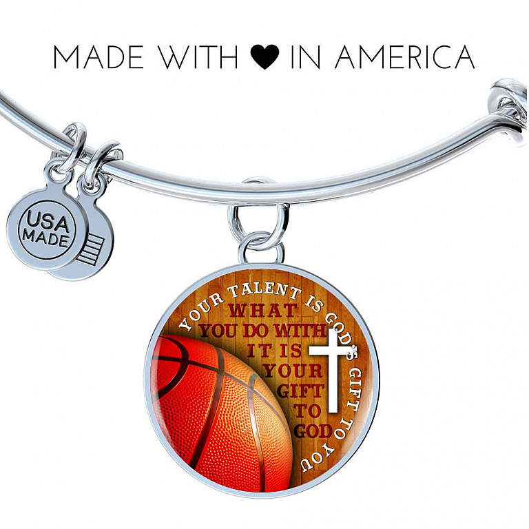 Your Talent Is God's Gift To You What You Do With It Is Your Gift To God Circle Pendant Necklace-Bangle