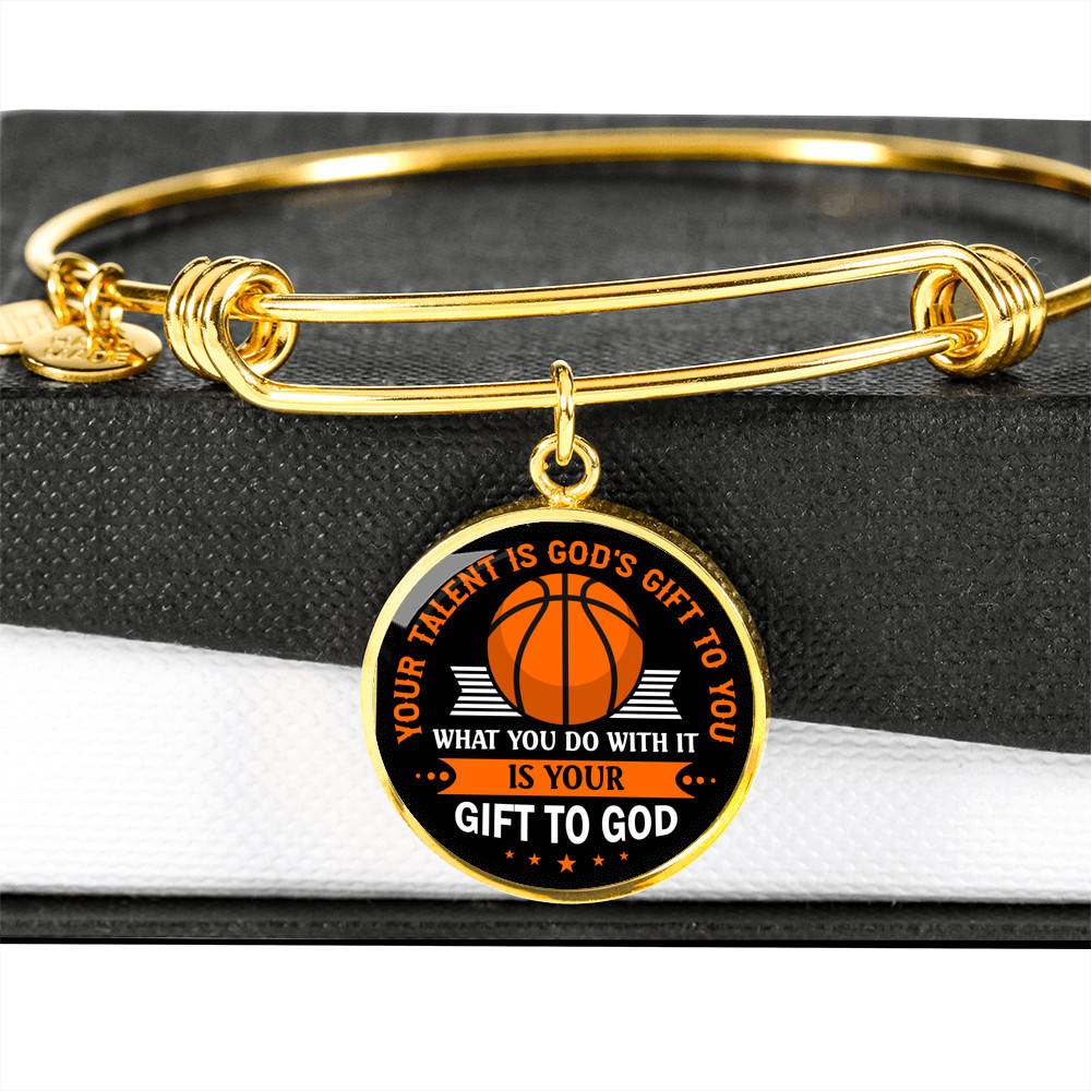 Basketball Your Talent Is God's Gift to You What You Do with It Is Your Gift to God Circle Pendant Necklace Basketball Your Talent Is God's Gift to You What You Do with It Is Your Gift to God Circle Pendant Necklace