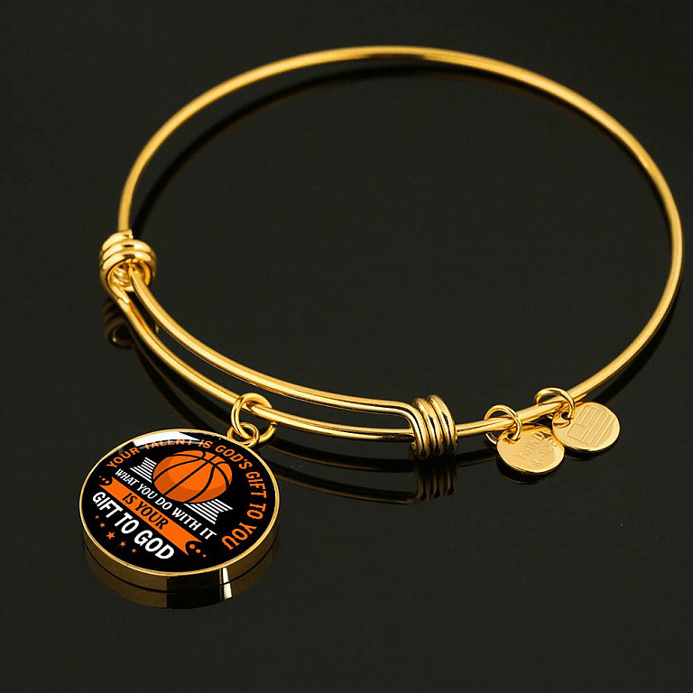 Basketball Your Talent Is God's Gift to You What You Do with It Is Your Gift to God Circle Pendant Necklace