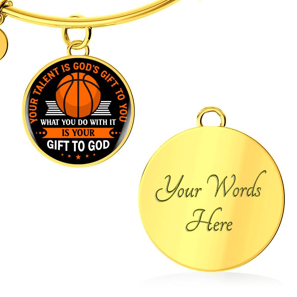 Basketball Your Talent Is God's Gift to You What You Do with It Is Your Gift to God Circle Pendant Necklace Basketball Your Talent Is God's Gift to You What You Do with It Is Your Gift to God Circle Pendant Necklace