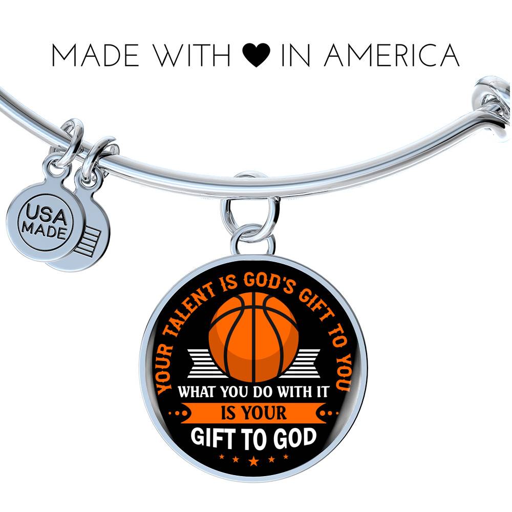 Basketball Your Talent Is God's Gift to You What You Do with It Is Your Gift to God Circle Pendant Necklace Basketball Your Talent Is God's Gift to You What You Do with It Is Your Gift to God Circle Pendant Necklace