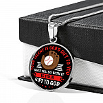 Baseball Your Talent Is God's Gift to You What You Do with It Is Your Gift to God Circle Pendant Necklace