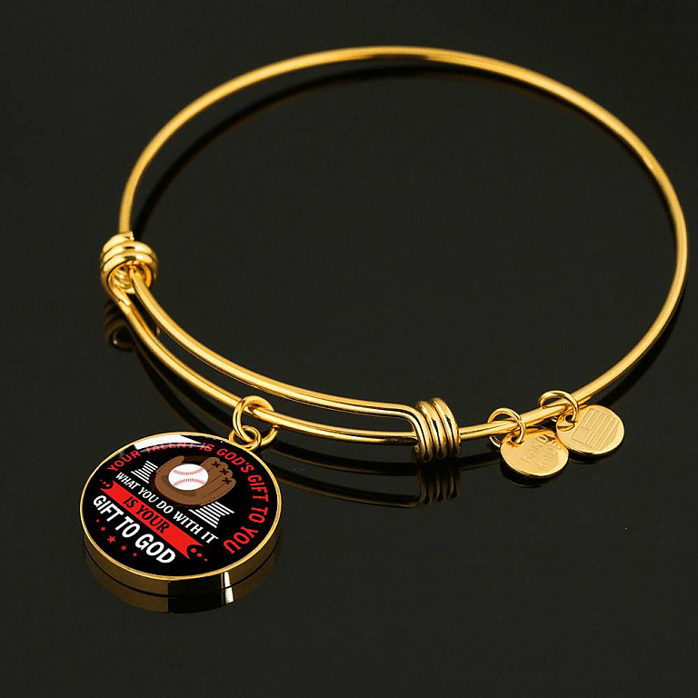 Baseball Your Talent Is God's Gift to You What You Do with It Is Your Gift to God Circle Pendant Necklace