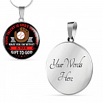 Baseball Your Talent Is God's Gift to You What You Do with It Is Your Gift to God Circle Pendant Necklace