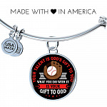 Baseball Your Talent Is God's Gift to You What You Do with It Is Your Gift to God Circle Pendant Necklace