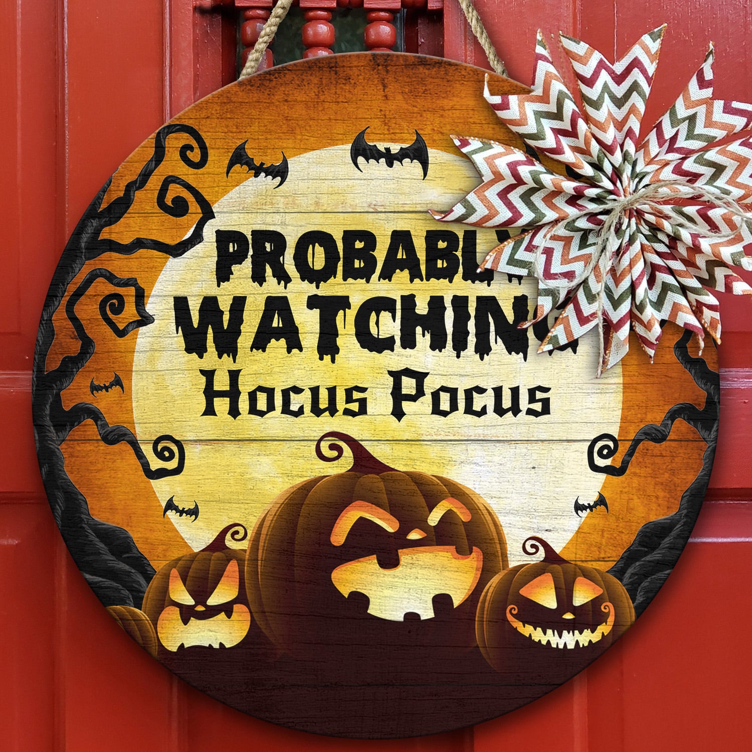 1. Probably Watching(Sample Design) Door Sign Mockup 10