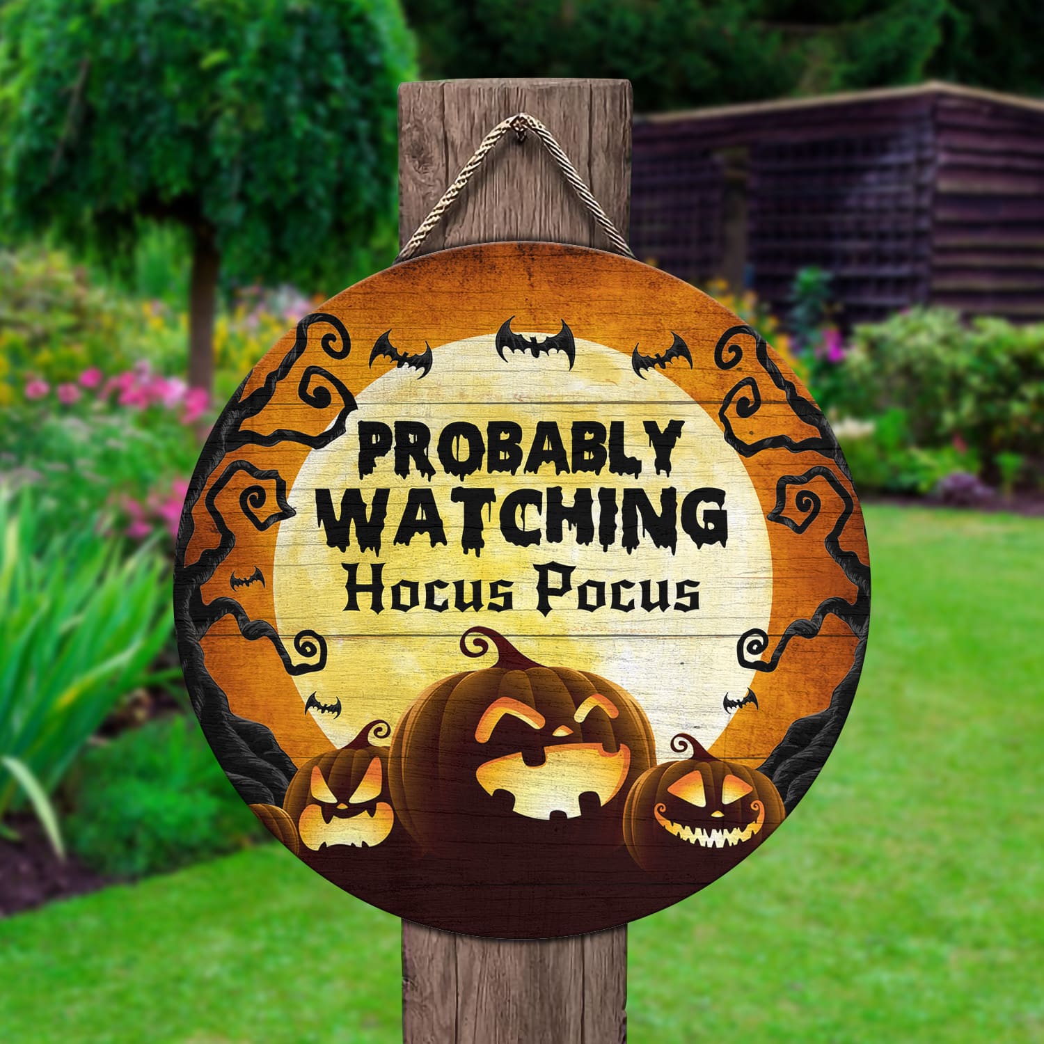 1. Probably Watching(Sample Design) Door Sign Mockup 2