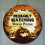 1. Probably Watching(Sample Design) Door Sign Mockup 9